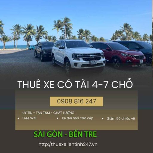 Thuê Xe Đi Bến Tre Từ TP.HCM – Xe 4, 7 Chỗ Đời Mới, Có Tài Xế, Giá Trọn Gói Thuê Xe Đi Bến Tre Từ TP.HCM – Xe 4, 7 Chỗ Đời Mới, Có Tài Xế, Giá Trọn Gói