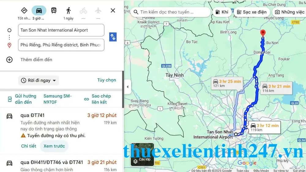 Lộ trình thuê xe đi Phú Riềng Bình Phước từ TP.HCM